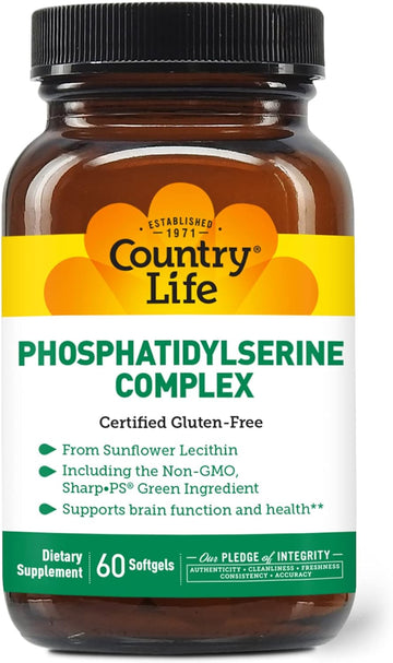 Country Life Vitamins Phosphatidylserine Complex 60 Soft Gels