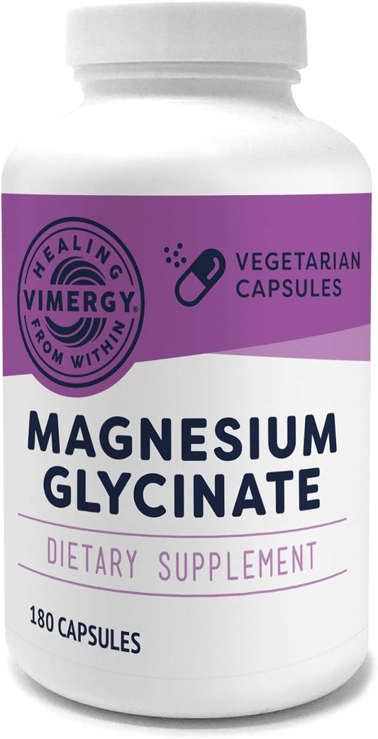 Vimergy Magnesium Glycinate (180 Capsules) & Vimergy Restful You* Liquid Melatonin (115 Ml) - Bundle