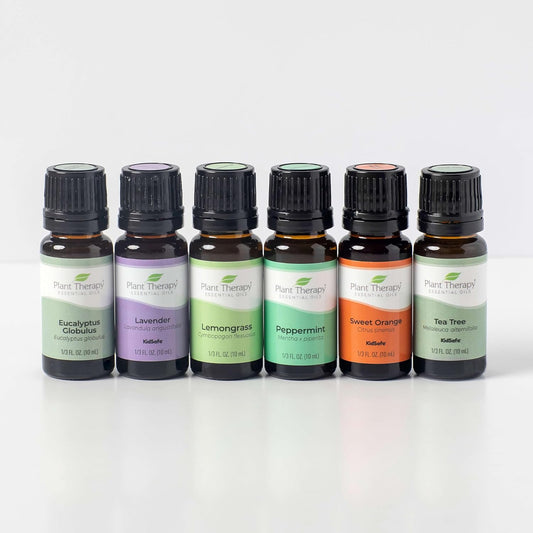 Plant Therapy Breathe Easy Essential Oil Set - Lavender, Eucalyptus, Peppermint, Lemongrass, Orange Sweet, Tea Tree, 100% Pure, Aromatherapy, Therapeutic Grade 10 Ml (1/3 Oz)