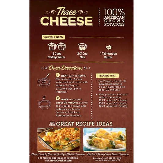 Betty Crocker Three Cheese Potatoes, Made with Real Cheese, 5 oz (Pack of 12)