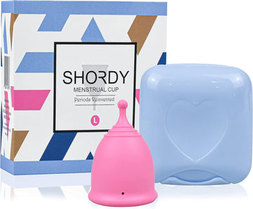 Shordy Menstrual Cup, Single Pack (Large) With Box, Soft & Flexible, Copa Menstrual Kit For Women | Up To 12 Hours Of Comfort, Eco-Friendly & Safer Alternative To Pads & Tampons (Pink)