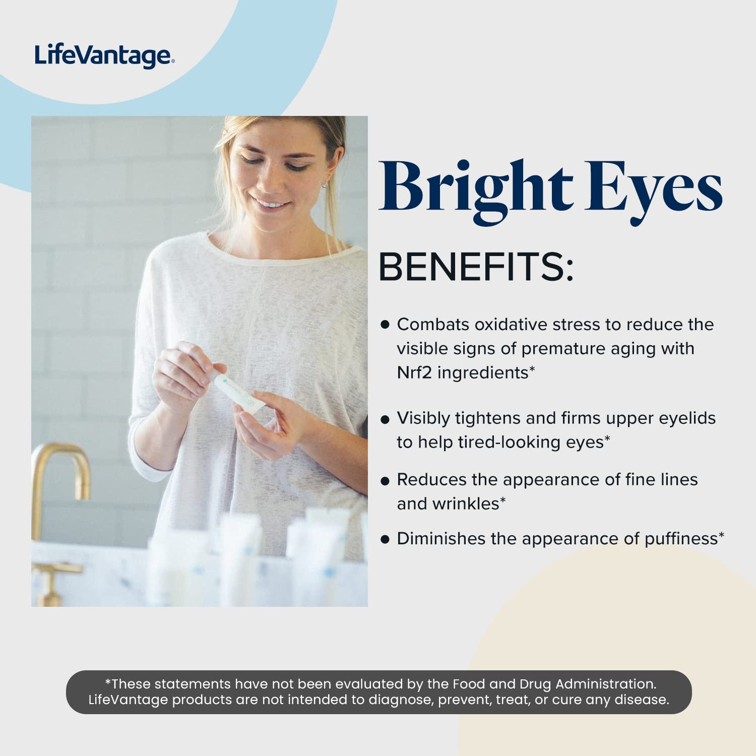 Lifevantage - Truescience Eye Serum - Brightens, Tightens, Reduces Dark Circles And Puffiness With Nrf2 Technologies - 15Ml : Beauty & Personal Care
