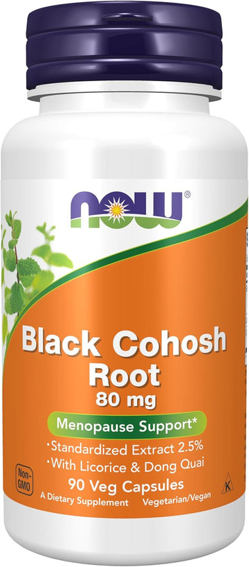 Now Supplements, Black Cohosh Root 80 Mg With Licorice And Dong Quai, 90 Veg Capsules