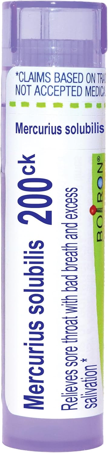 Boiron Mercurius Solubilis 200Ck, 80 Pellets, Homeopathic Medicine Sore Throat