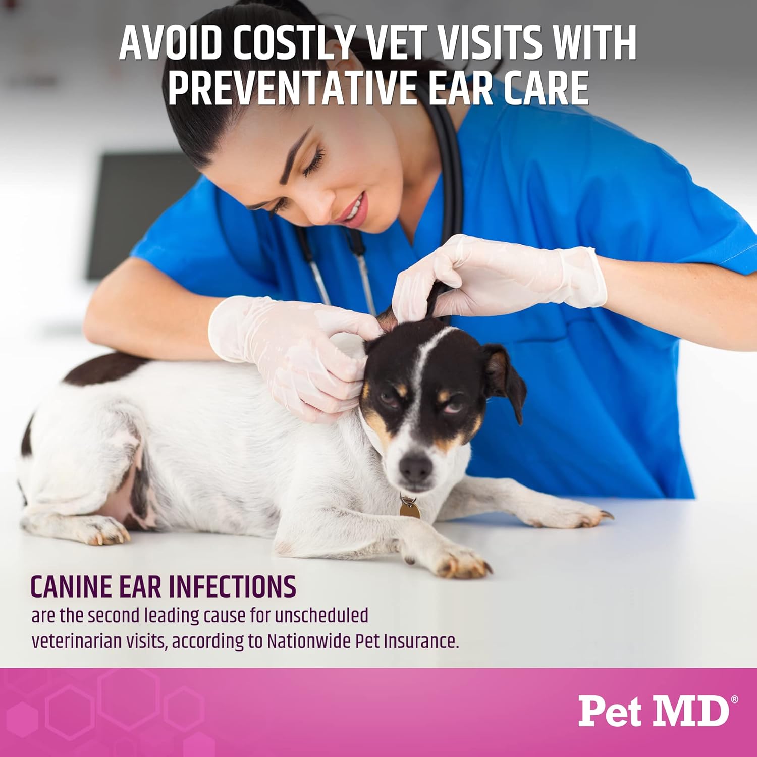 Pet MD Otic Clean Dog Ear Cleaner for Cats and Dogs - Effective Against Infections, Itching, and Controls Odor - 8 oz : Pet Supplies