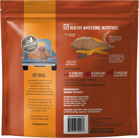 Wholesome Pride Sweet Potato Fries All-Natural Single Ingredient Dog Treats, 32 oz