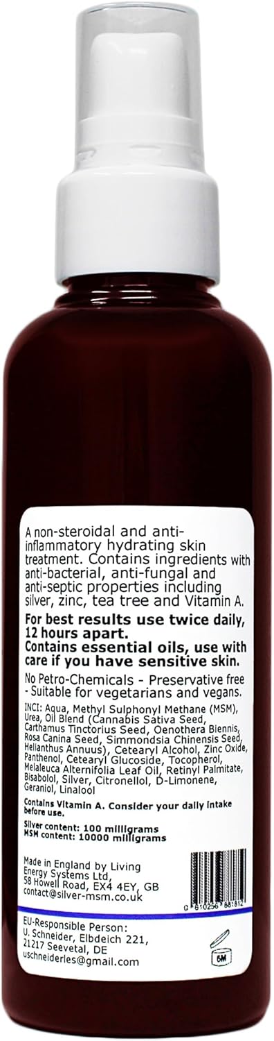 Argentum Plus - Silver-Msm Seb Derm Lotion With Australian Tea Tree 200Ml | For Skin Prone To Seborrheic Dermatitis