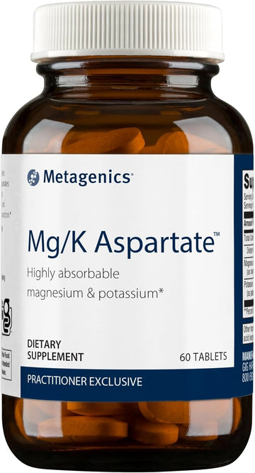 Metagenics Mg/K Aspartate - With Potassium & Magnesium Aspartate - Electrolyte Supplement* - Mineral Magnesium - Highly Absorbable - Non-Gmo - Gluten-Free - Vegetarian - 60 Tablets