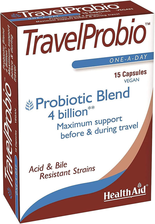 HealthAid Travel Probio Vegi Capsule Pack of 15 : Amazon.co.uk: Health & Personal Care