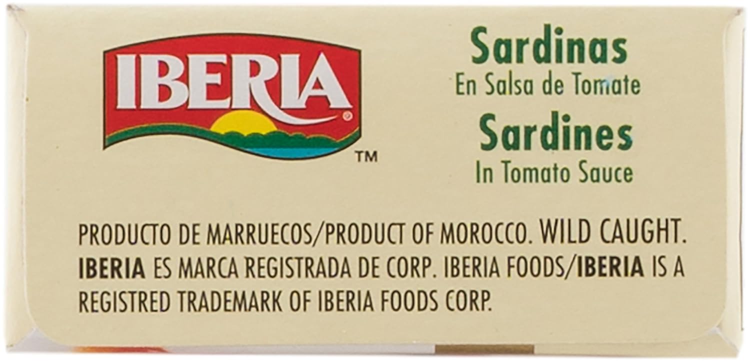 Iberia Skinless & Boneless Sardines In Tomato, 4.2 Ounce (Pack Of 12) Gluten Free, Non Gmo, Moist And Tender Low-Carb, Convenient Superfood