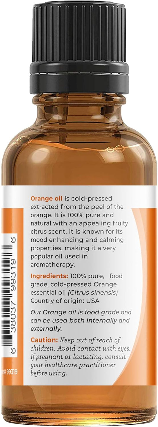 Viva Doria 100% Pure Sweet Orange Essential Oil, Undiluted, Food Grade, Usa Orange Oil, 30 Ml (1 Fl Oz)