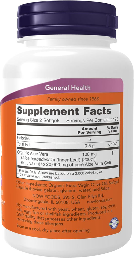NOW Supplements, Aloe Vera (Aloe barbadensis) 10,000 mg, Supports Digestive Health*, 250 Softgels (pack of 1)