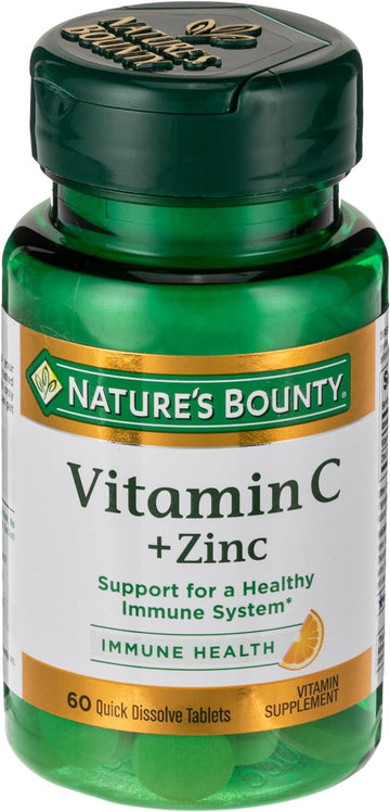 Nature'S Bounty, Vitamin C + Zinc, Supports Immune Health, Vitamin Supplement, 60 Mg, 60 Tablets