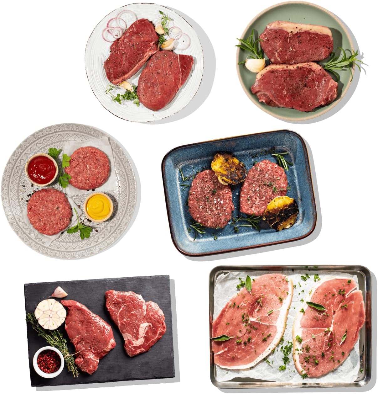 Musclefood Steak Lovers Beef & Pork Bulk Buy Meat Bundle 2Kg | Variety Of Steaks | Premium Meat Hamper | Meat Bulk Buy | Freezer-Friendly | Delivered Chilled |
