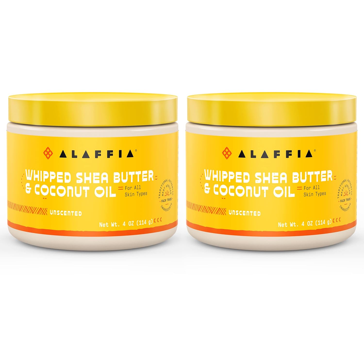 Alaffia Whipped Shea Butter And Coconut Oil, For Smooth, Soft Skin, Unscented 4 Oz