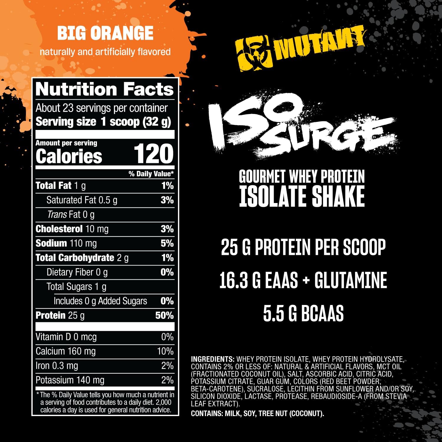 Mutant Iso Surge Whey Protein Isolate Powder Acts Fast To Help Recover, Build Muscle, Bulk And Strength, 1.6 Lb (Peanut Butter Chocolate) : Health & Household