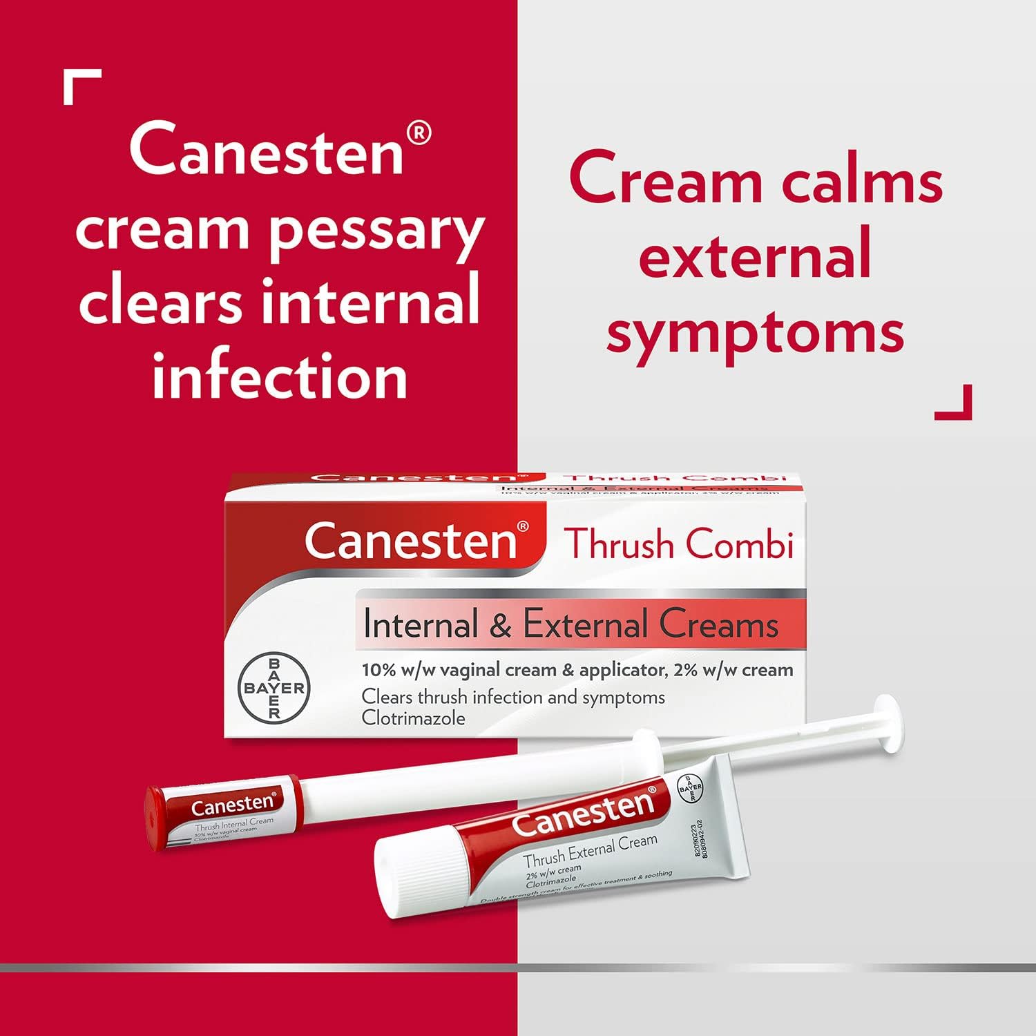 Canesten Thrush Combi Internal & External Creams for Thrush Treatment | Clotrimazole | Two-Step Complete Relief Thrush Treatment,2 Count (Pack of 1) : Amazon.co.uk: Health & Personal Care