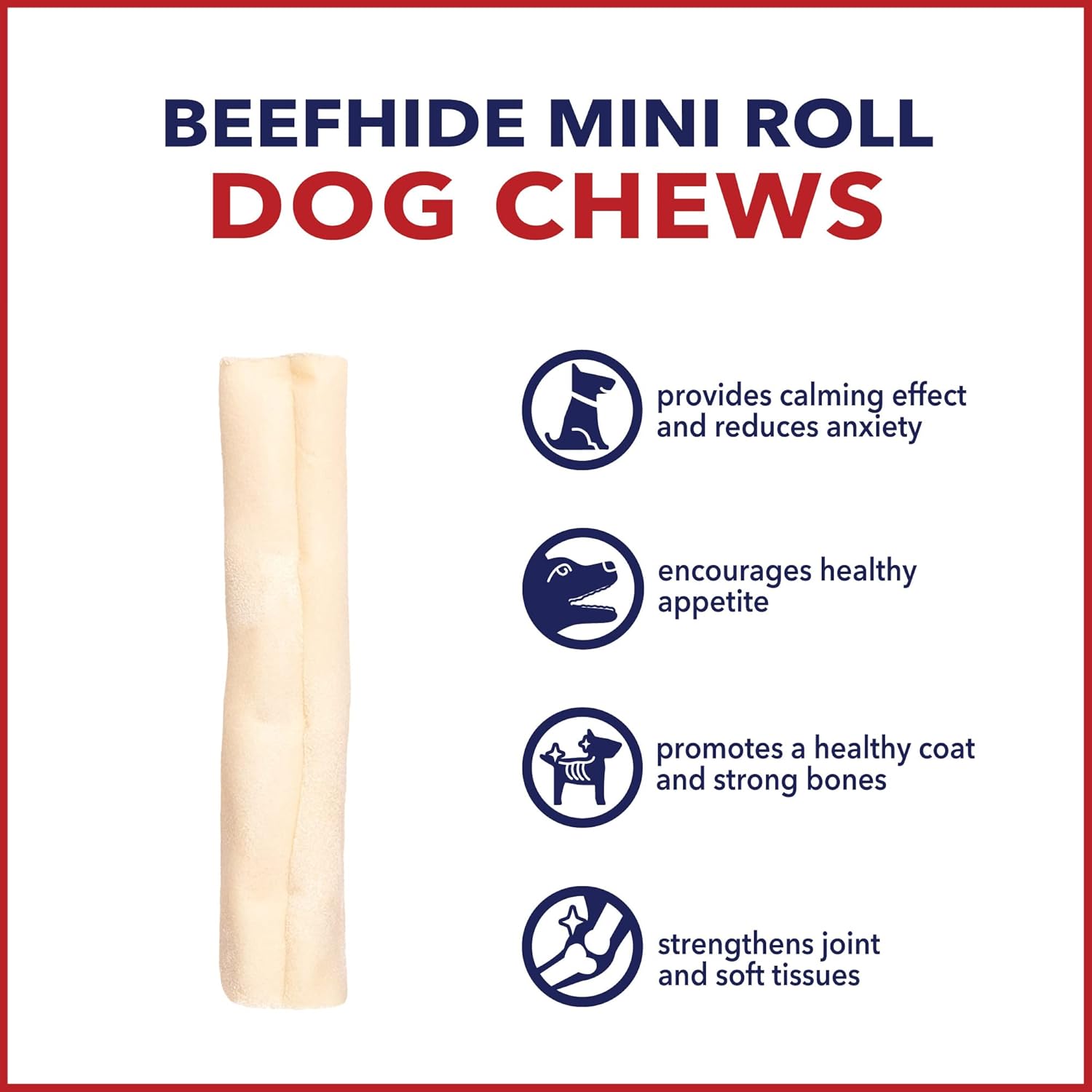 Pet Factory American Beefhide 3-3.5" Mini Rolls Dog Chew Treats - Natural Flavor, 14 Count/1 Pack