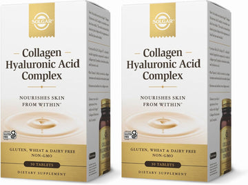 Solgar Collagen Hyaluronic Acid Complex - 30 Tablets, Pack Of 2 - Non-Gmo, Gluten Free, Dairy Free - 60 Total Servings