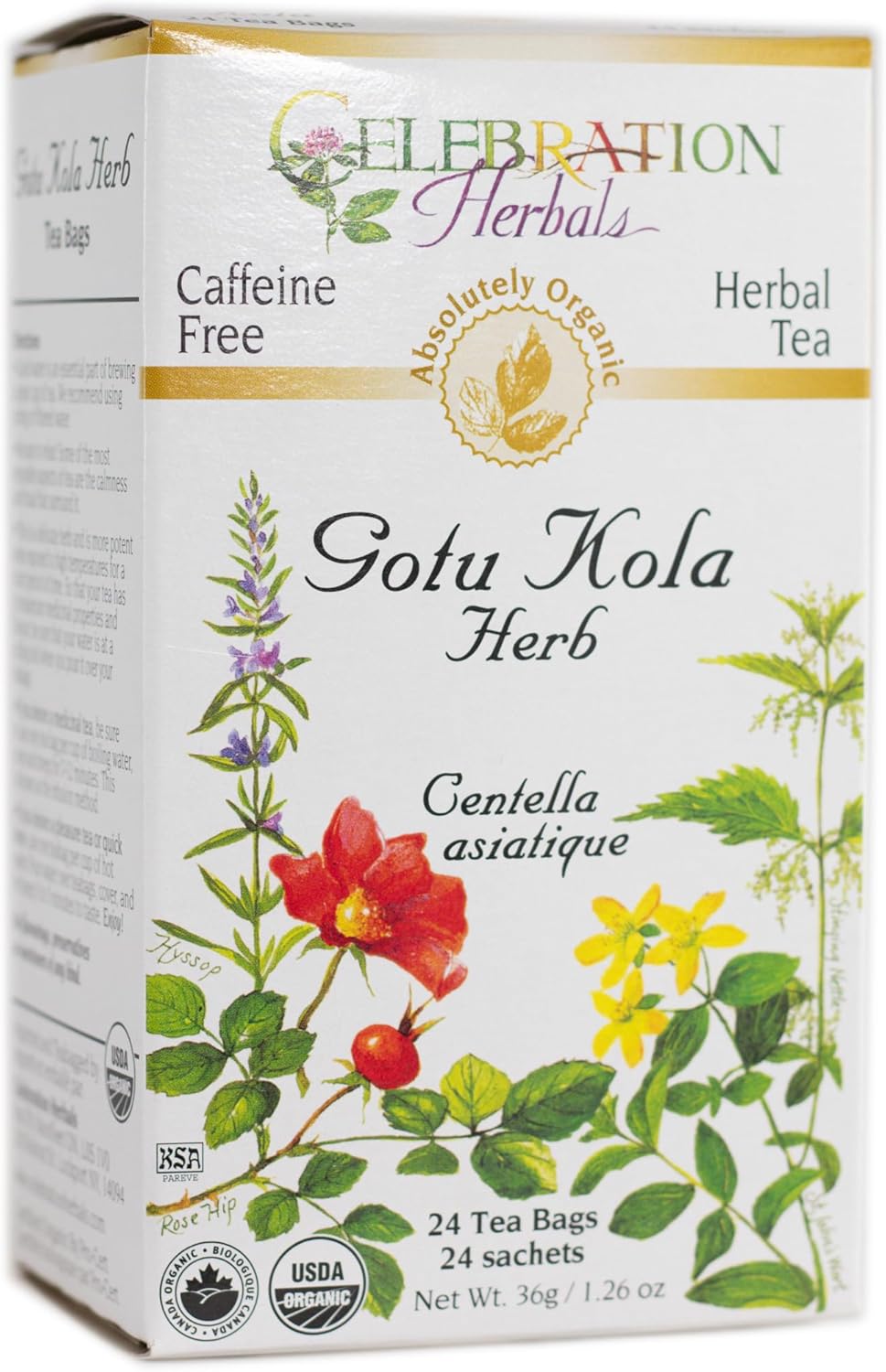Celebration Herbals Organic Gotu Kola Tea Bags 24 Count