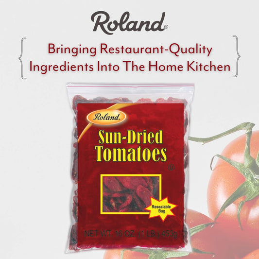 Roland Foods Sun-Dried Tomato Halves, 1 Pound Bag, Pack of 3