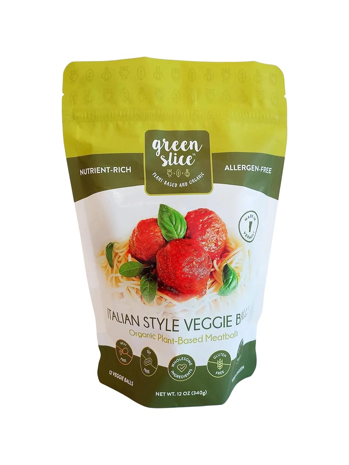 Green Slice Italian Style Veggie Balls 6/12 oz Bags | Wholesome gluten-free plant-based meatballs | Vegan, allergen-free, made in Vermont