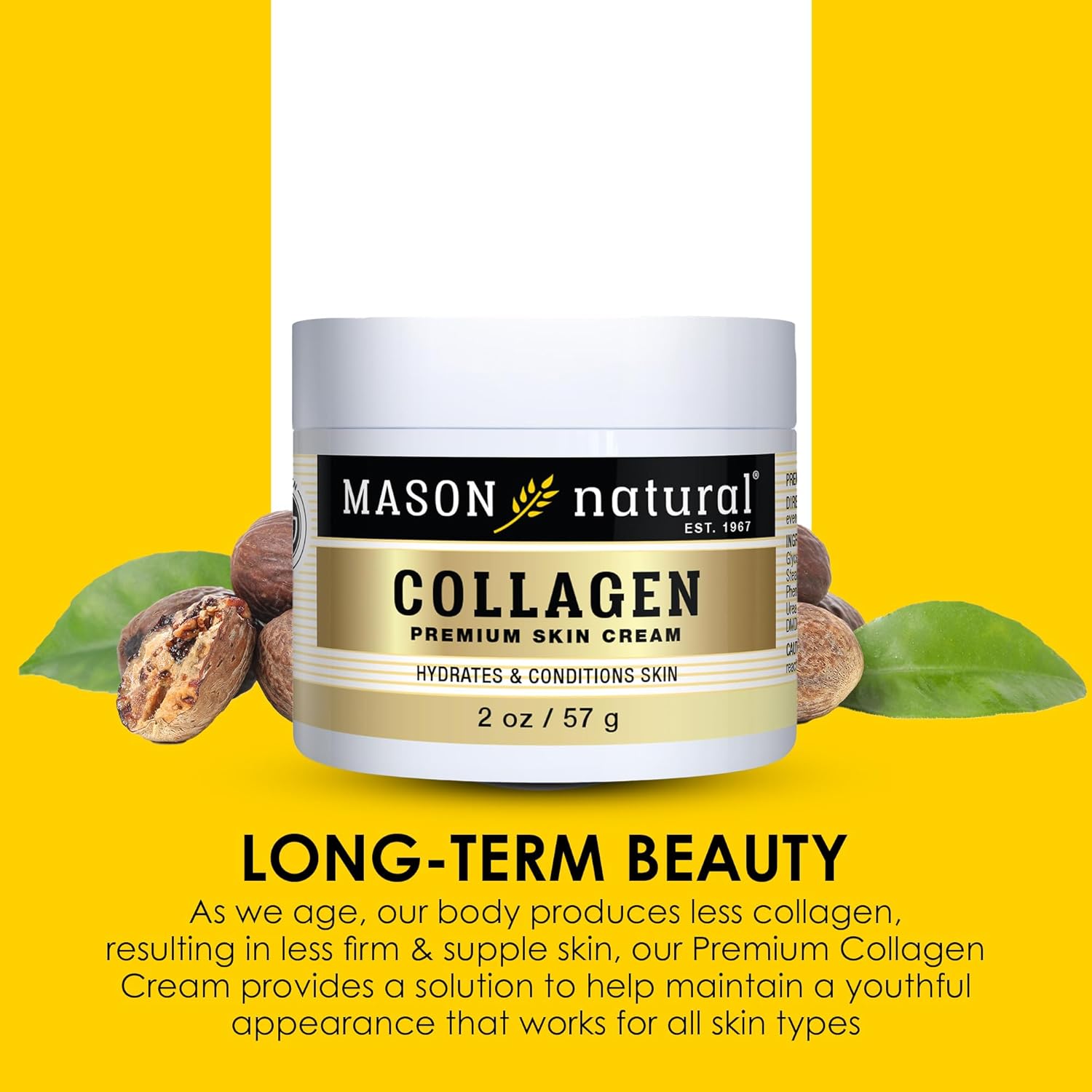 Mason Natural Collagen Premium Skin Cream, Women’S Anti,Aging Face & Body Daily Moisturizer For Hydration & Firmness, Pear Scent, 2 Oz : Beauty & Personal Care