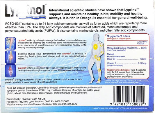 Lyprinol Pcso-524 200 Capsules New Zealand Green Lipped Mussel Extract Oil Joint Health Support & Mobility : Health & Household