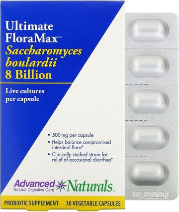 Advanced Naturals Ultimate Floramax S. Boulardii 8 Billion Blister Packs, 30 Count