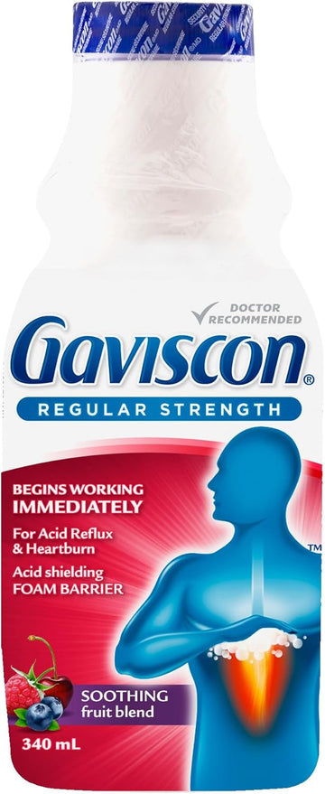 Gaviscon Fruit- Long-Lasting Acid Reflux And Heartburn Relief, 340Ml