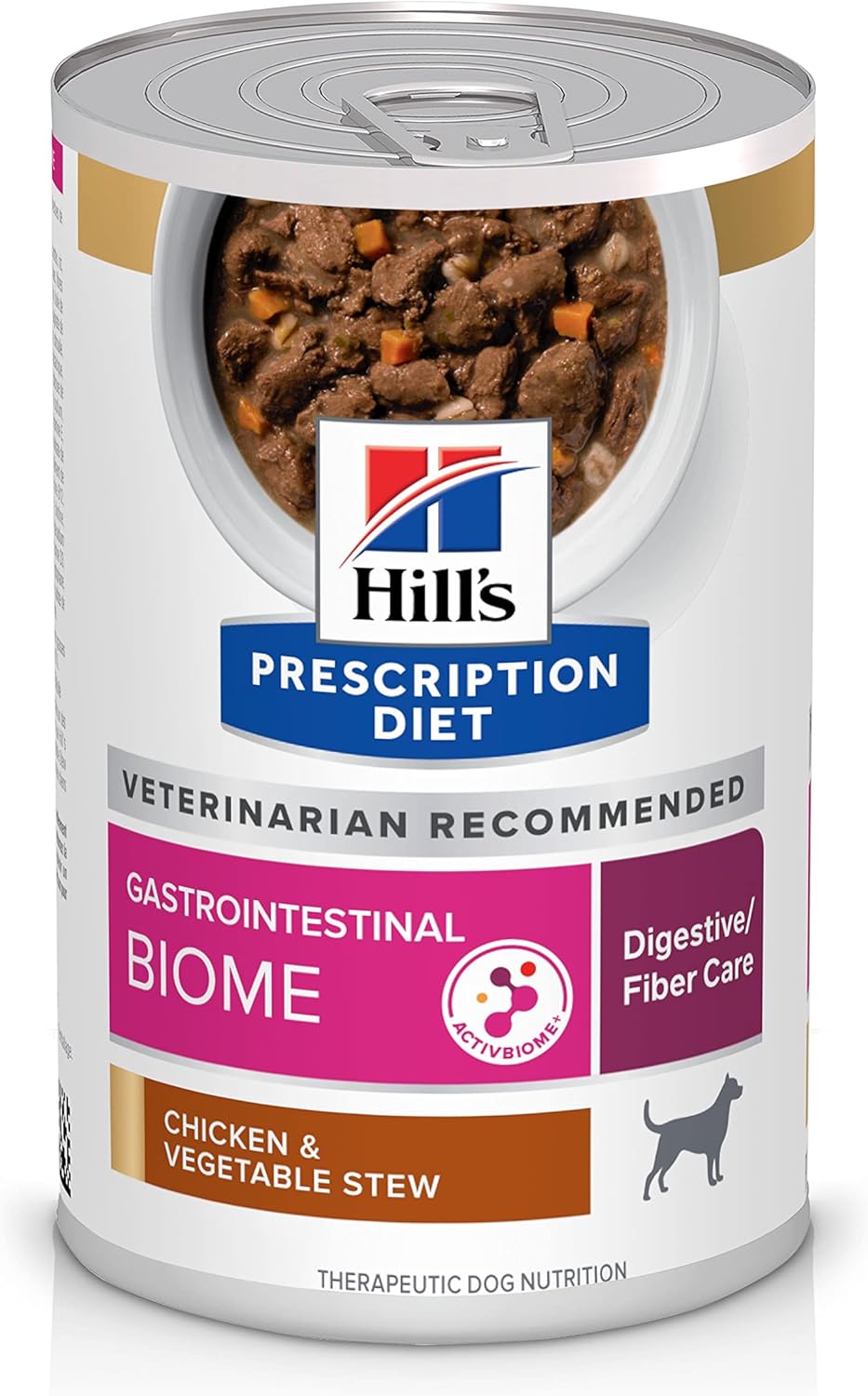 Hill'S Prescription Diet Gastrointestinal Biome Digestive/Fiber Care Chicken & Vegetable Stew Wet Dog Food, Veterinary Diet, 12.5 Oz. Cans, 12-Pack