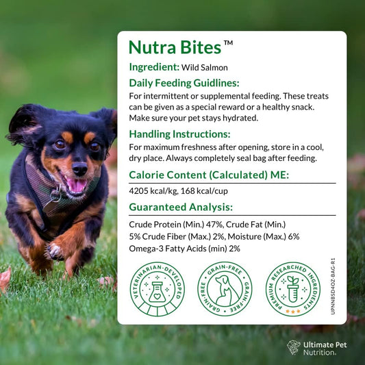 Ultimate Pet Nutrition Nutra Bites Freeze Dried Raw Single Ingredient Treats For Dogs Duo Pack, Chicken Breast + Salmon