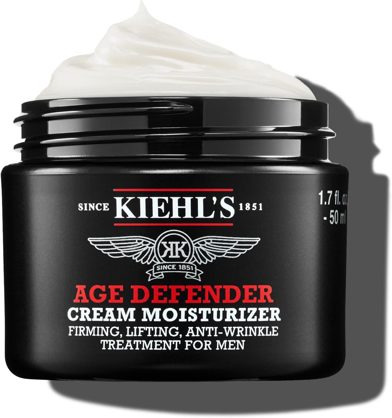 Kiehl'S Age Defender Cream Moisturiser: Firming Moisturiser For Men With Linseed Extract, Reduces The Appearance Of Wrinkles, 50Ml