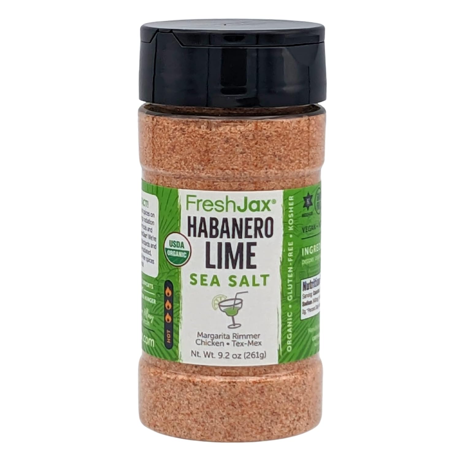 FreshJax Organic Spicy Habanero Lime Seasoning Sea Salt (9.2 oz Bottle) Non GMO, Gluten Free, Keto, Paleo, No Preservatives Hot and Spicy Habanero Seasoning Sea Salt | Handcrafted in Jacksonville