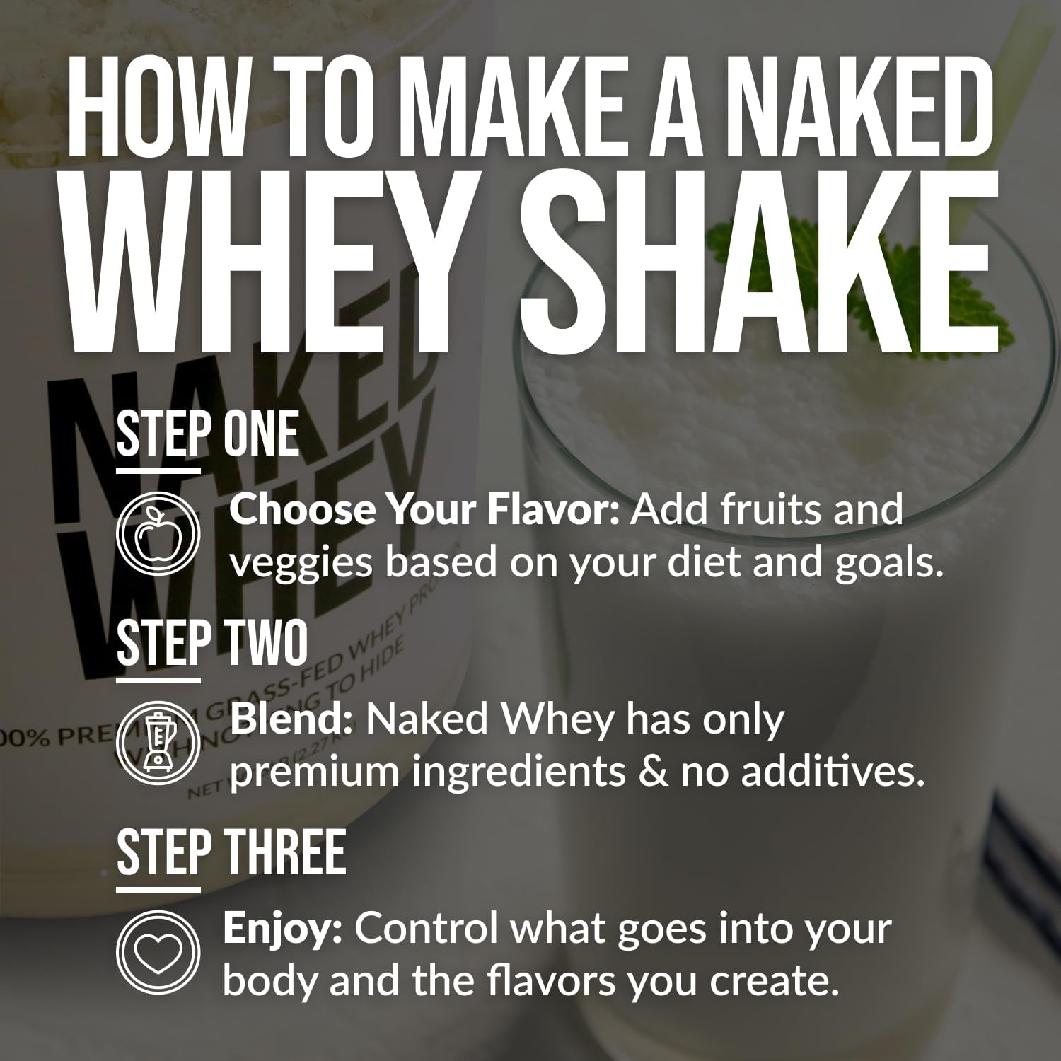 NAKED Whey Chocolate Peanut Butter Grass Fed Whey Protein Powder, No GMO, No Soy, and Gluten Free, Aid Growth and Recovery - 52 Servings : Health & Household