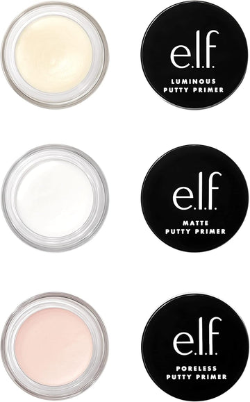 El.F. Putty Primer Trio, Three Putty Primers For Different Areas Of The Face, Creates A Perfect Canvas For Makeup, Made With Hyaluronic Acid
