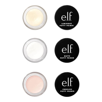 E.L.F. Cosmetics Putty Primer Trio, Includes Poreless Putty, Matte Putty & Luminous Putty, Travel Size, 0.14 Oz (4G) Each, 0.14 Ounces, Count 3 ( Pack Of 1)