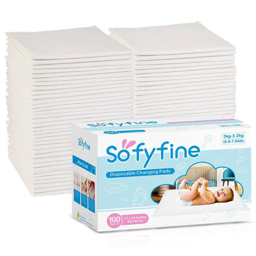 100 Count Disposable Changing Pads For Baby 17" X 24"Portable Changing Diaper Liners For Mess Free Travel, Leakproof Incontinence Bed Pads,Waterproof Table Protector Mat, Toddler Pee Pads