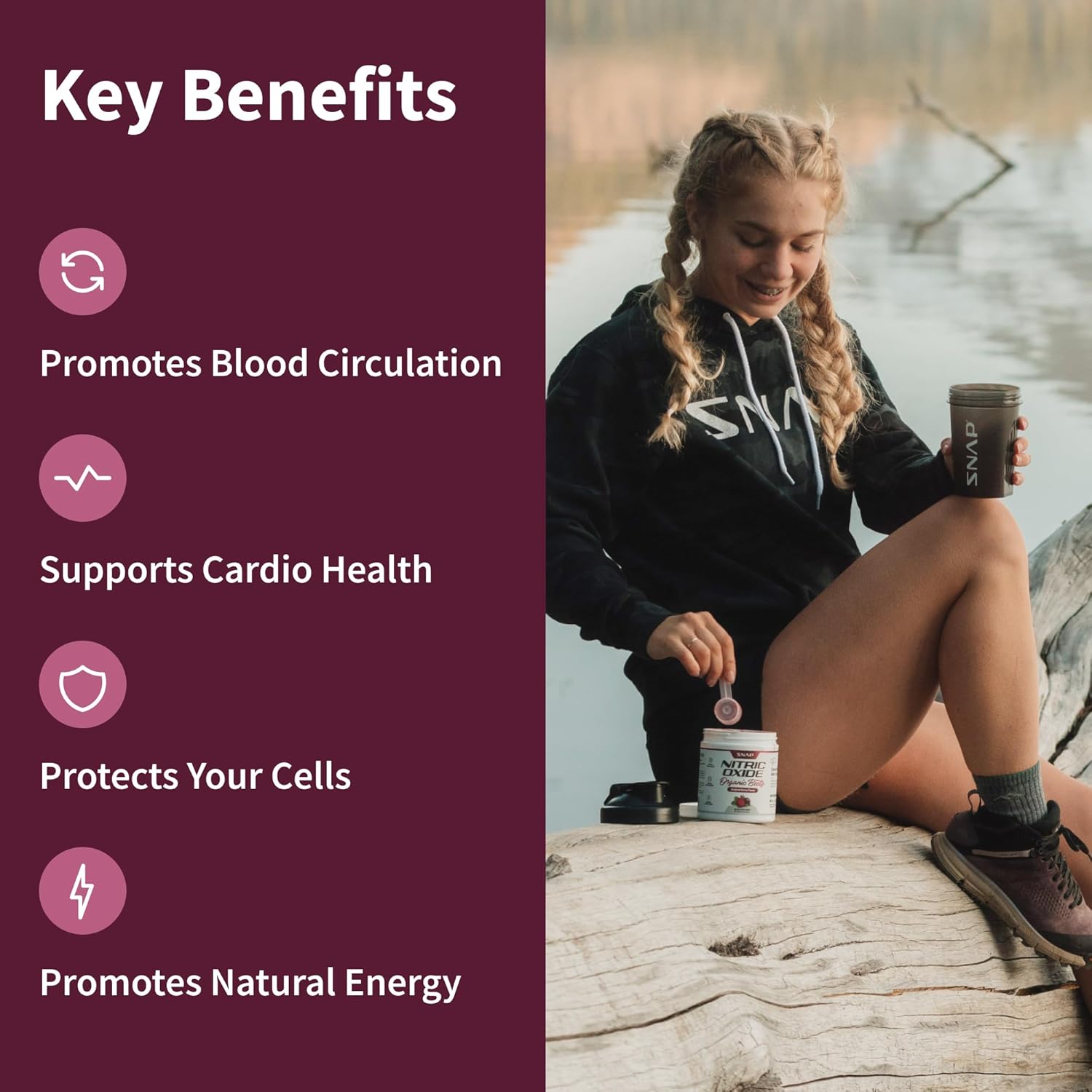 Snap Supplements Nitric Oxide Booster pre Workout Mixed Berry Beets : Health & Household