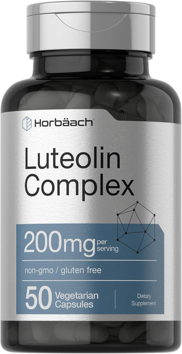Horbäach Luteolin Complex Supplement | With Rutin | 50 Capsules | Vegetarian, Non-Gmo & Gluten Free Flavonoid Formula