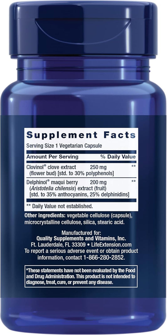 Life Extension Glycemic Guard – Glucose Metabolism Supplement – With Maqui Berry And Clove Extract - Gluten-Free, Non-Gmo, Once-Daily, Vegetarian – 30 Capsules