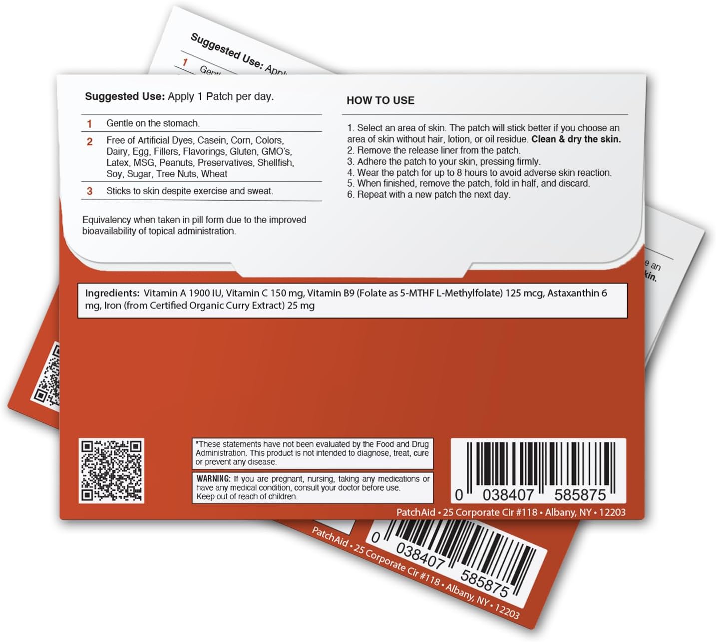 Patchaid Kids Iron Plus Topical Patch 30-Day Supply : Health & Household