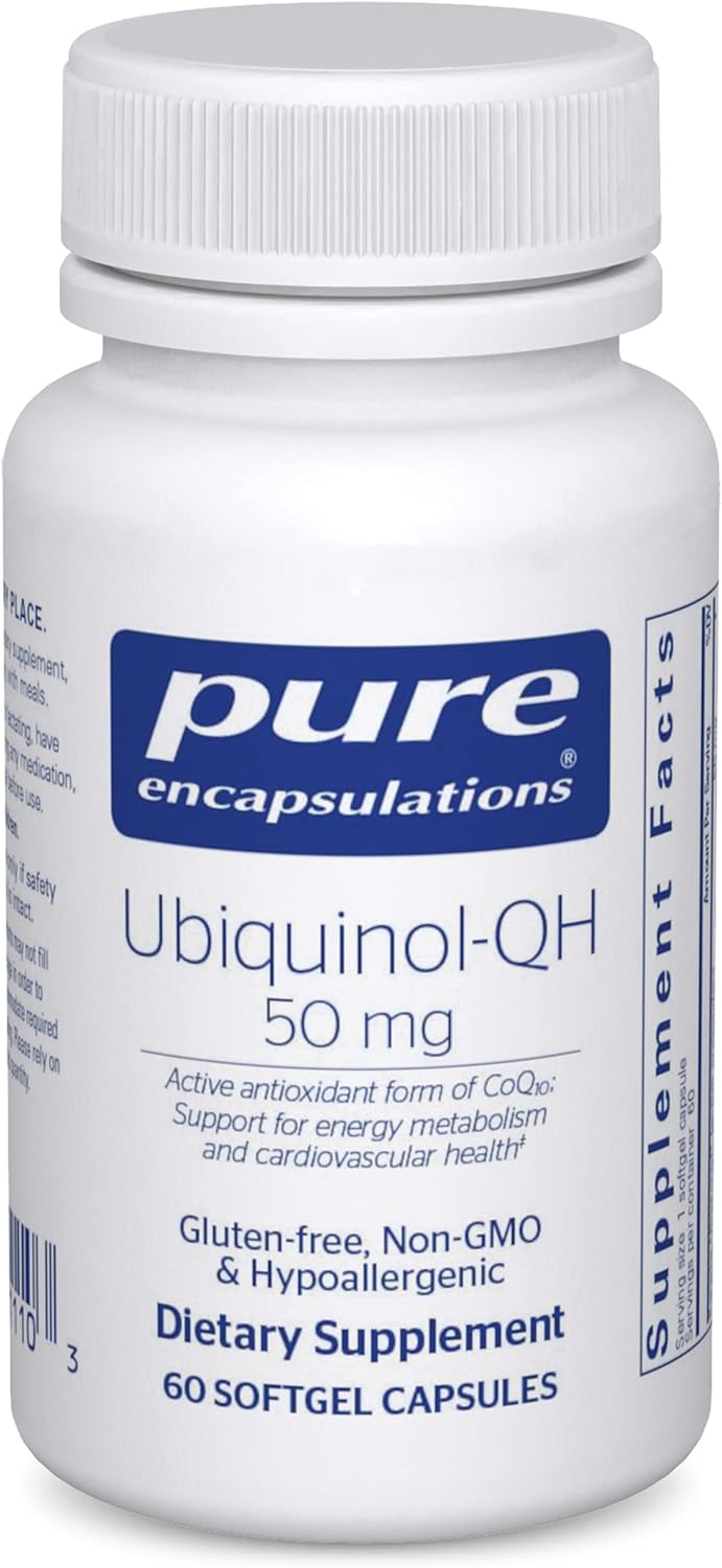 Pure Encapsulations Ubiquinol-Qh 50 Mg | Active Form Of Coq10 To Support Immune Health, Cellular Energy, And Cardiovascular Health* | 60 Softgel Capsules