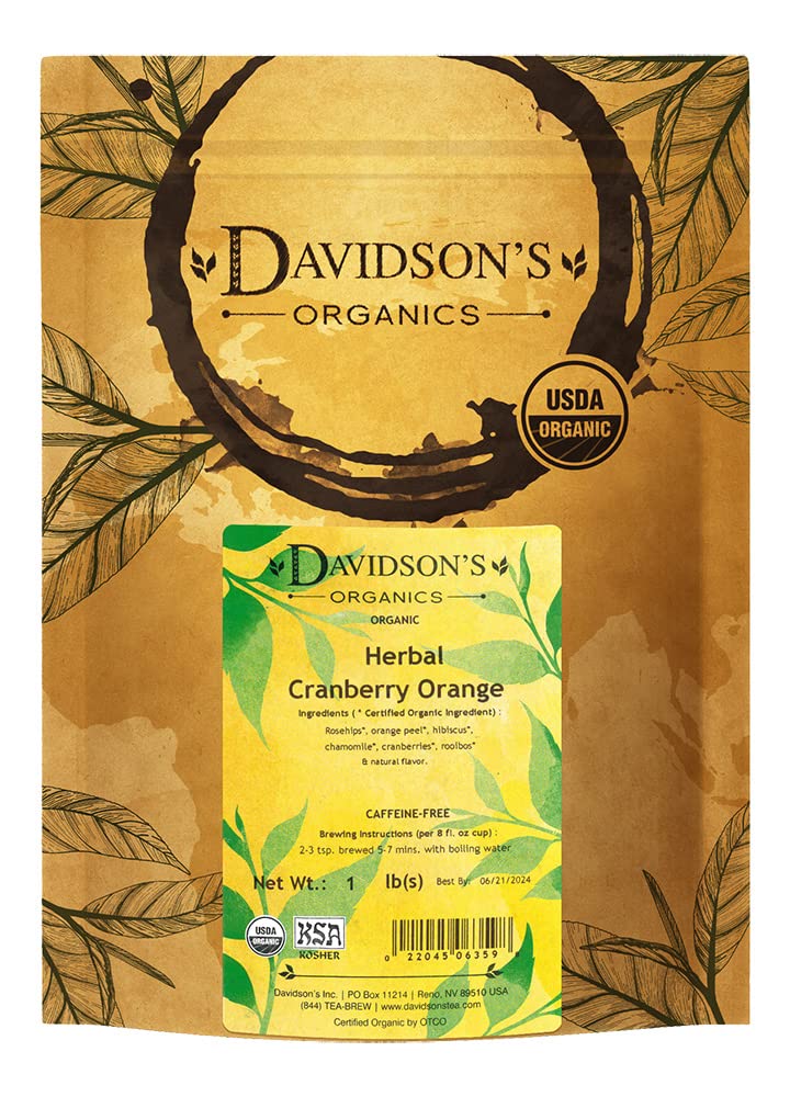 Davidson'S Tea Bulk, Herbal Cranberry Orange, 16 Ounce