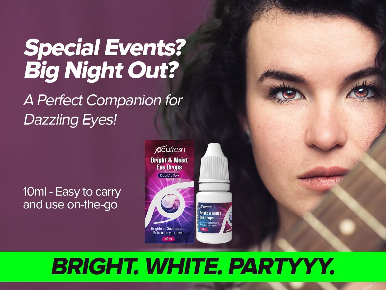[3pack] Ocufresh Brightening Eye Drops | for Dazzling White Eyes | Refreshes and whitens red Eyes | 10ml Each : Health & Personal Care