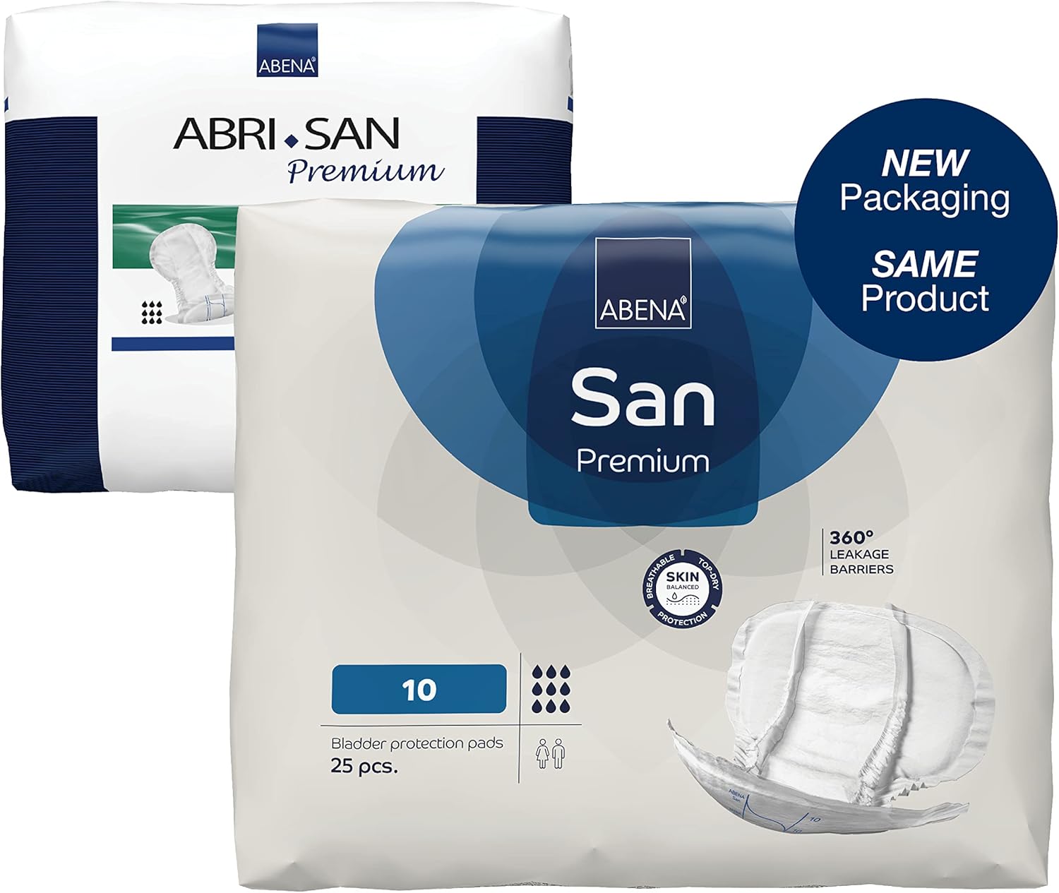 ABENA San Premium Mens & Womens Incontinence Pads, Breathable & Comfortable, Fast Absorption, Discreet & Effective Shaped Incontinence Pads for Men/Women - Premium 10, 2800ml Absorbency, 25PK : Amazon.co.uk: Health & Personal Care