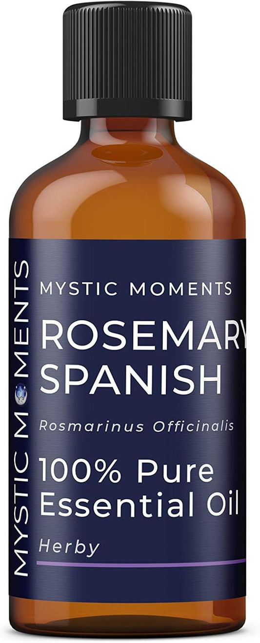 Mystic Moments | Rosemary Spanish Essential Oil 100Ml - Pure & Natural Oil For Diffusers, Aromatherapy & Massage Blends Vegan Gmo Free