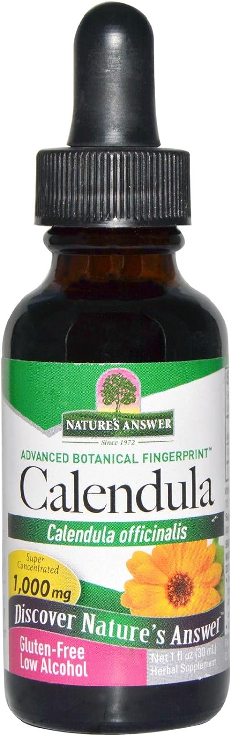 Nature'S Answer Calendula Flowers With Organic Alcohol, 1-Fluid Ounce | Immune Support | Promotes Blood Regulation | Natural Metabolizer