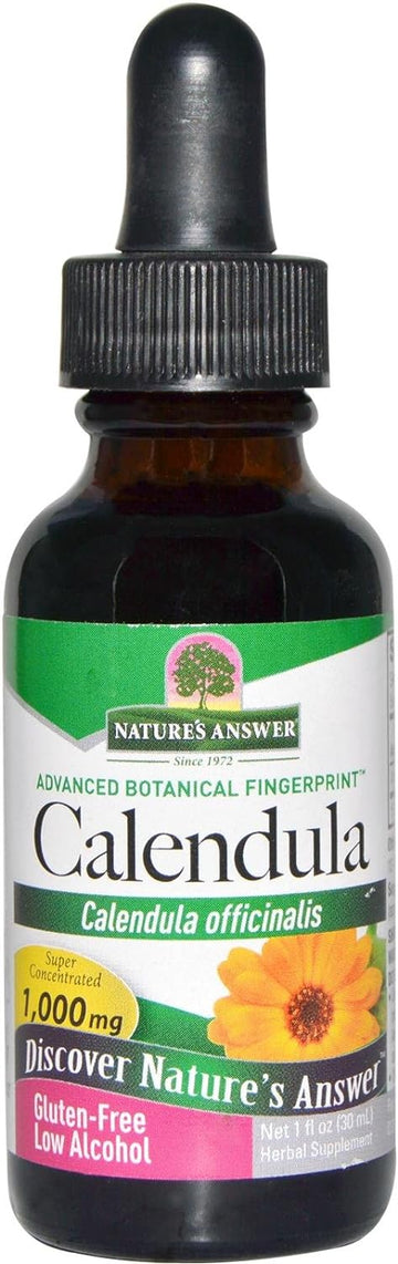 Nature'S Answer Calendula Flowers With Organic Alcohol, 1-Fluid Ounce | Immune Support | Promotes Blood Regulation | Natural Metabolizer