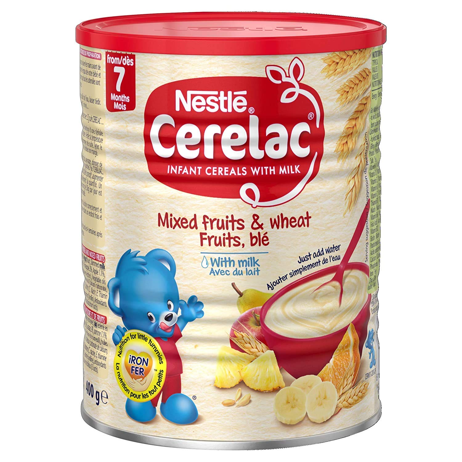 Nestle Cerelac Infant Cereal With Milk From 8 Months Mixed Fruits & Wheat - 14 Oz